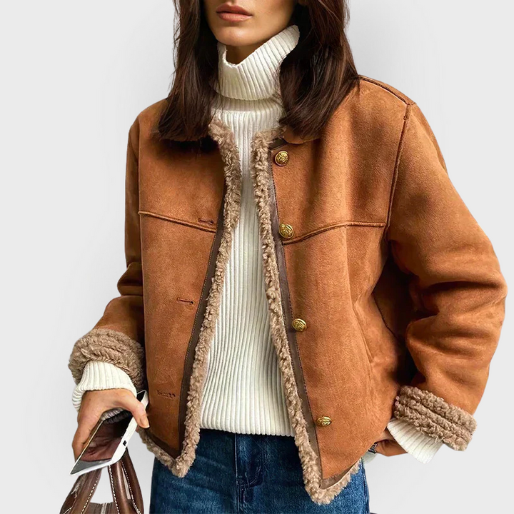 Giana | Warm Brown Leather Jacket