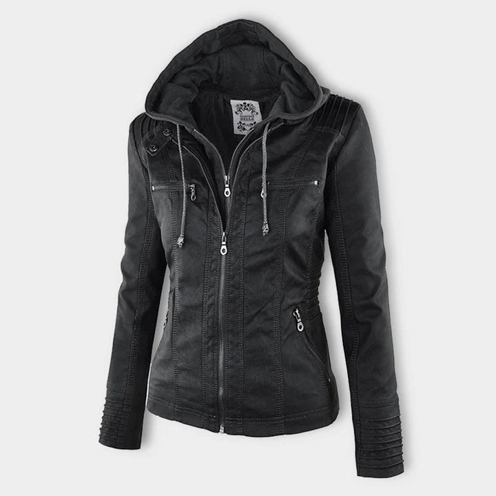 Franci | Fashionable leather jacket with hood