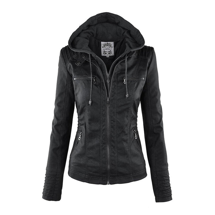 Franci | Fashionable leather jacket with hood