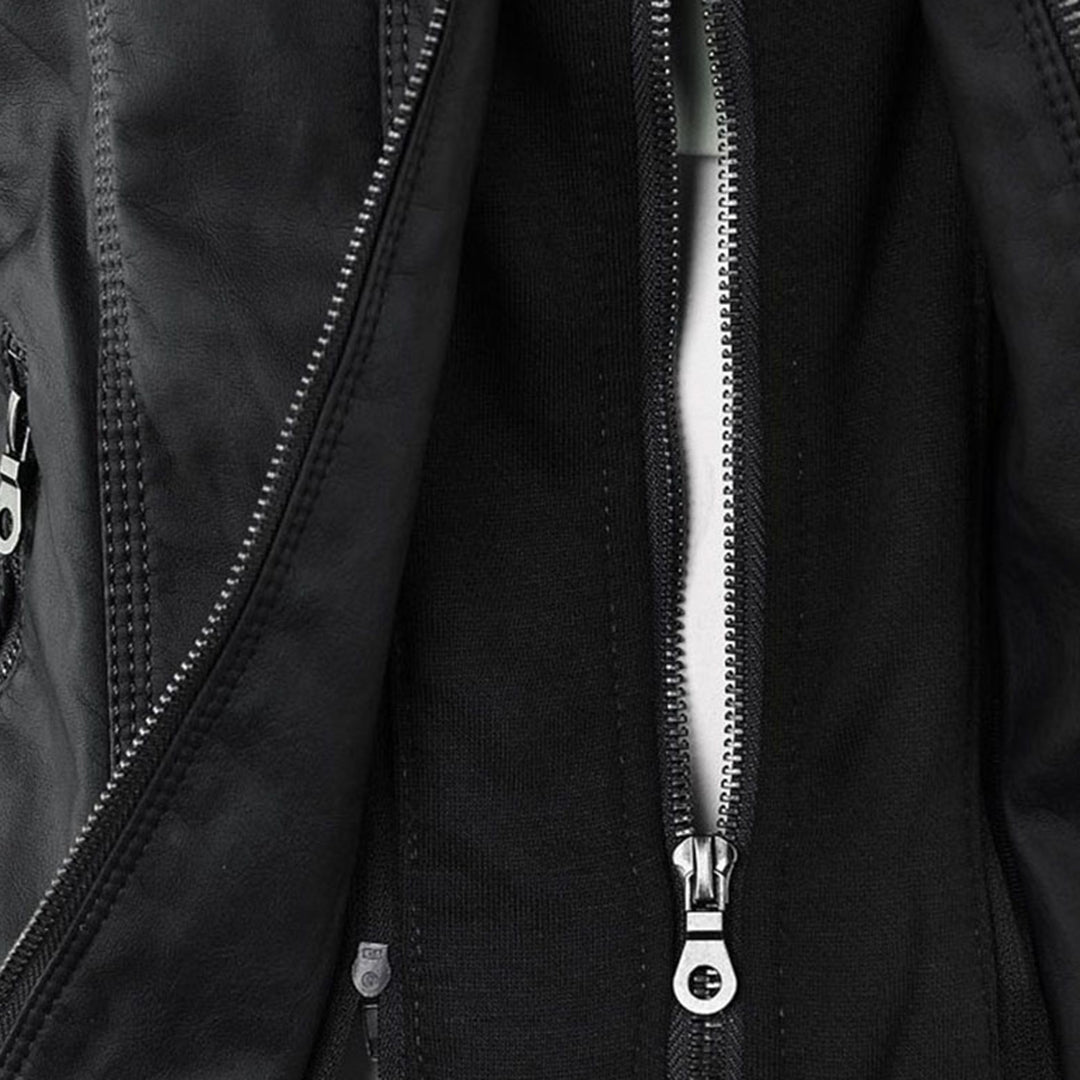 Franci | Fashionable leather jacket with hood