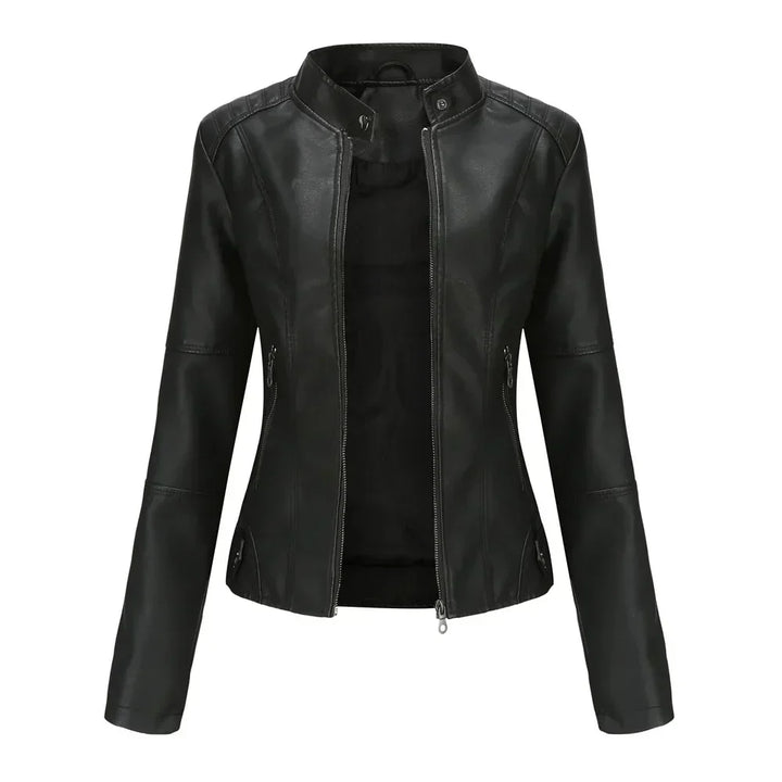 Claudia | Minimalist Smooth Leather Jacket