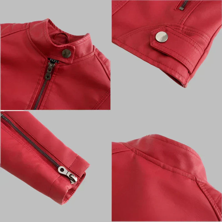 Claudia | Minimalist Smooth Leather Jacket