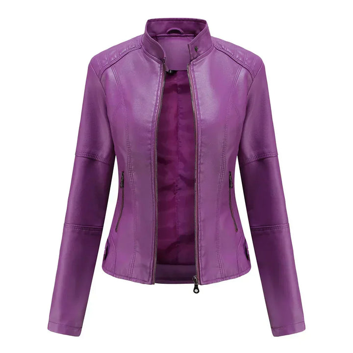 Claudia | Minimalist Smooth Leather Jacket