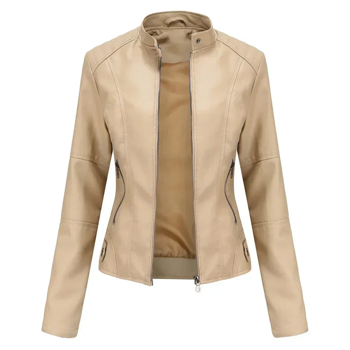 Claudia | Minimalist Smooth Leather Jacket